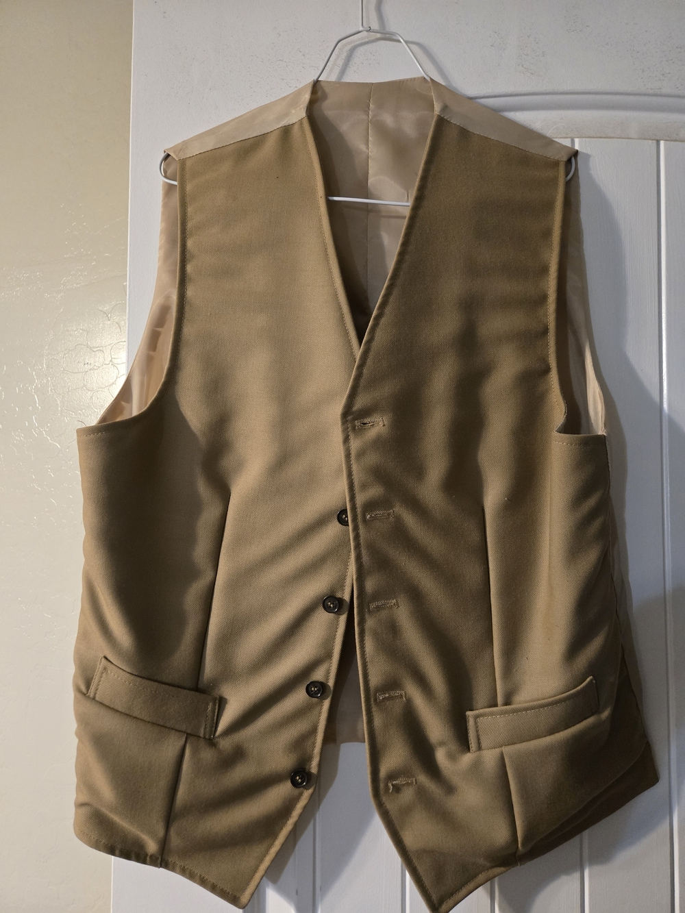Men's Tailored Tan Dress Vest - Classic Formal Layer
